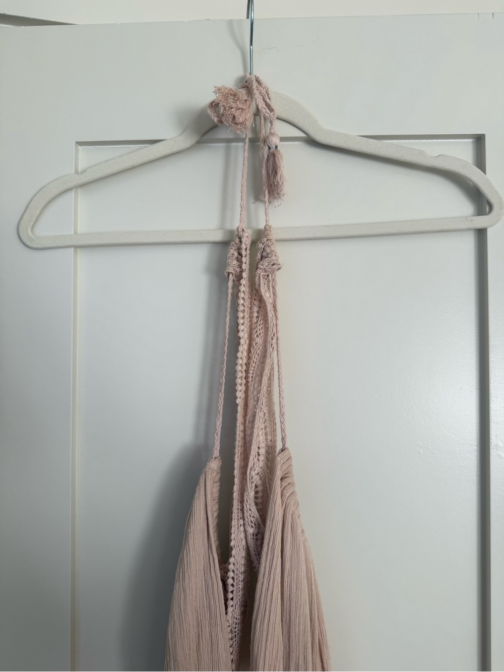 Free People Cream Halter Tiered Mini Dress - Picture 4 of 4